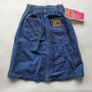 Lee Vintage Girls 6 X Denim Jean Skirt Pinstripe